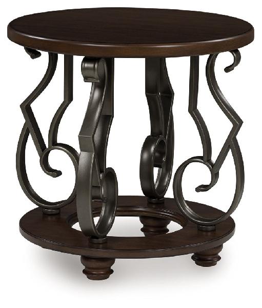 Image of Frallyn - Round End Table - Dark Brown