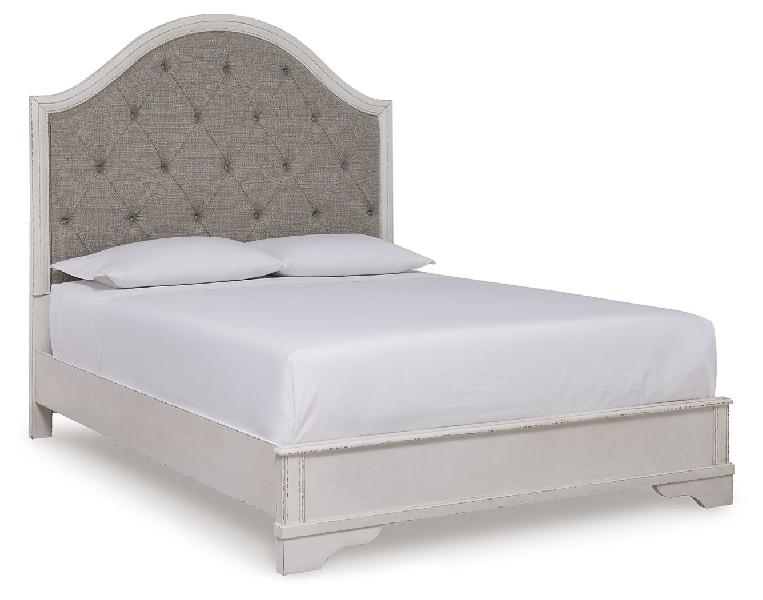 Image of Blendon - Queen Upholstered Panel Bed - Rustic Brown