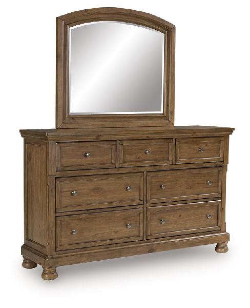 Image of Feddinger - Dresser And Mirror - Medium Brown