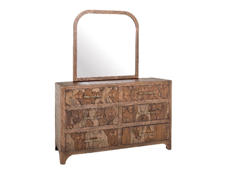 Image of Praga - Mirror - Almond / Barrel Brown