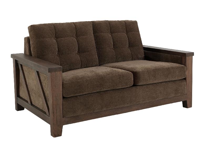 Image of Walnut - Upholstered Loveseat - Deep Forest Brown
