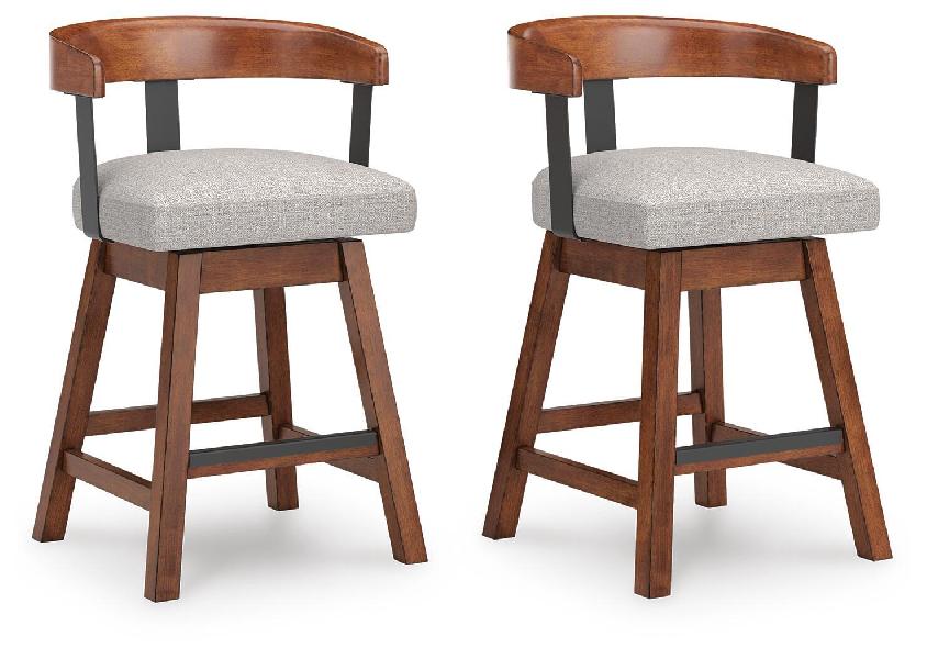 Image of Ralene - Upholstered Swivel Barstool (Set of 2) - Medium Brown