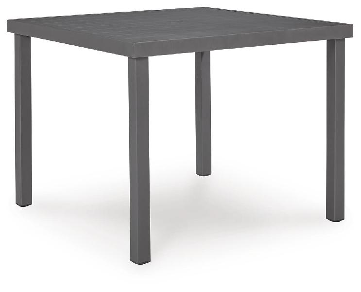 Image of Rocky Creek - Square Dining Table With Umbrella Option - Gray