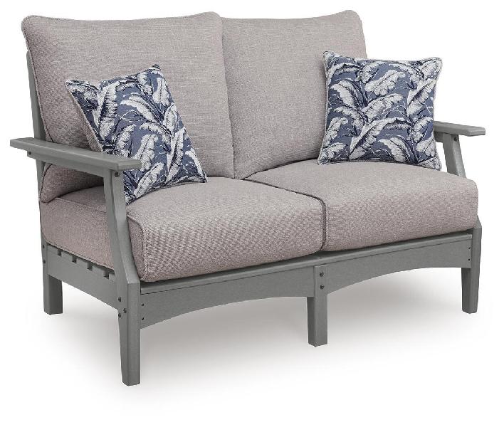 Image of Cove Beach - Loveseat With Cushion - Gray