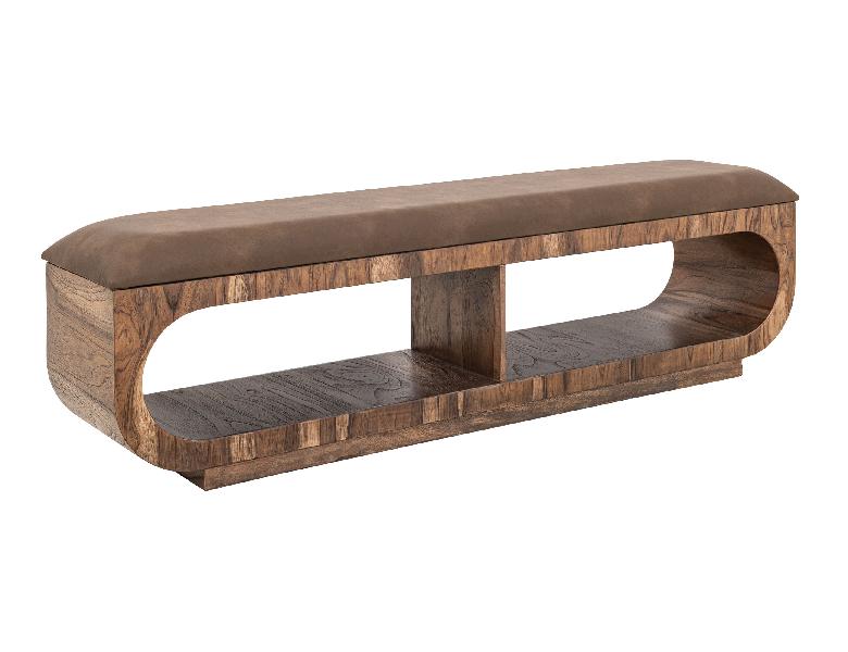 Image of Balam - Upholstered Bench - Light Brown