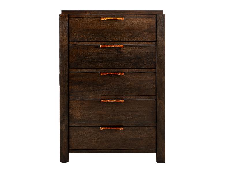 Image of Raramuri - 5 Drawer Chest - Dark Brown