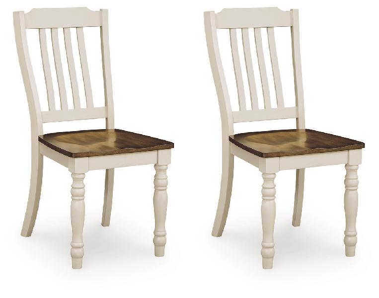 Image of Wirloni - Dining Room Side Chair (Set of 2) - Antique White / Brown