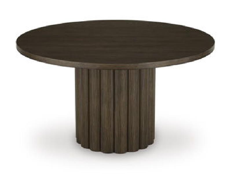 Image of Radkin - Round Dining Room Table - Burnished Brown