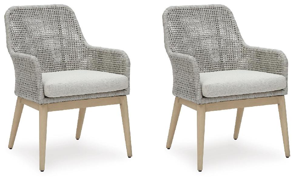 Image of Seton Creek - Arm Chair With Cushion (Set of 2) - Gray