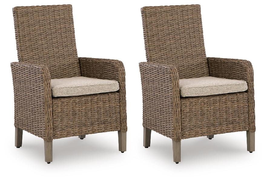 Image of Laguna Heights - Arm Chair With Cushion (Set of 2) - Beige
