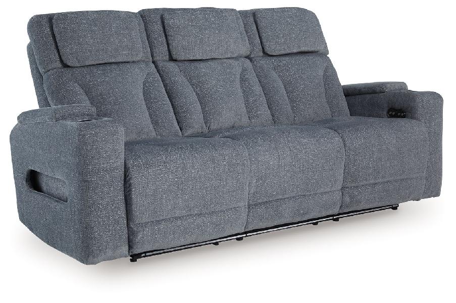 Image of Studio Cave - Power Reclining Sofa - Steel