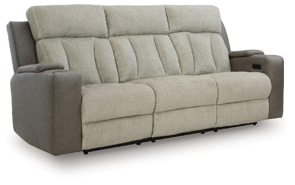 Image of WhipLash - Power Reclining Sofa With Adj Headrest - Sisal