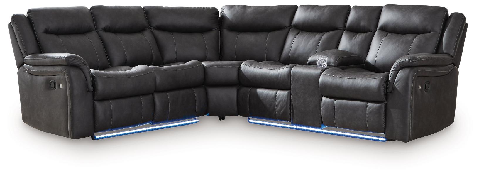 Image of Sultan Meadow - 2-Piece Reclining Sectional - Carbon