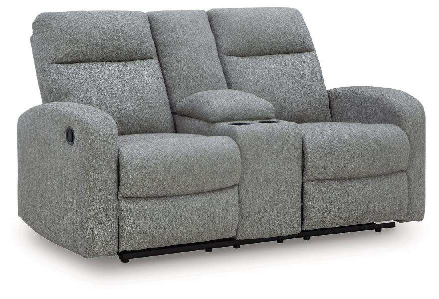 Image of Gauntlet - Double Recline Loveseat With Console - Sterling