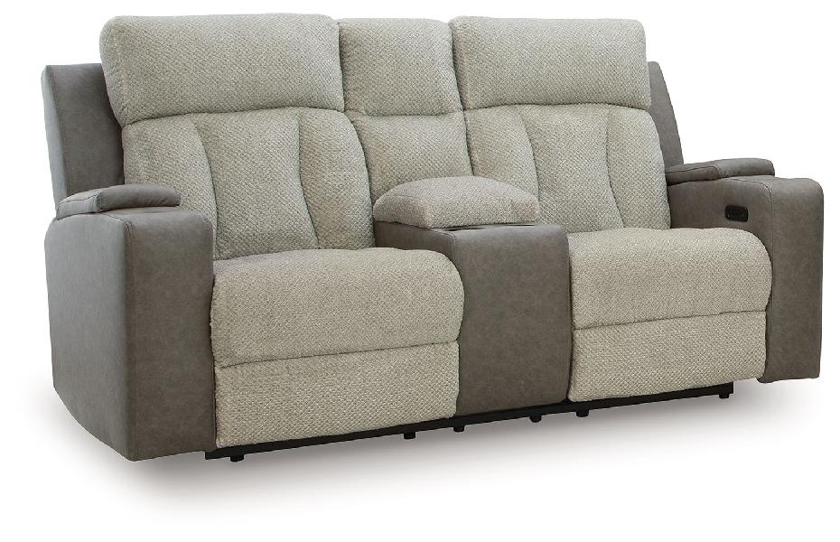 Image of WhipLash - Power Reclining Loveseat With Console / Adj Headrest - Sisal