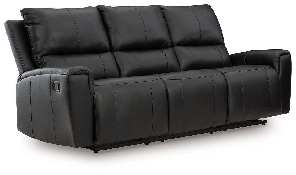 Image of Glossmore - Reclining Sofa - Black