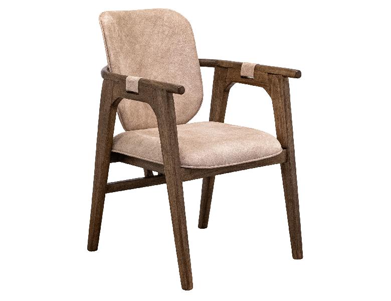 Image of Silver - Upholstered Chair - Brown / Beige