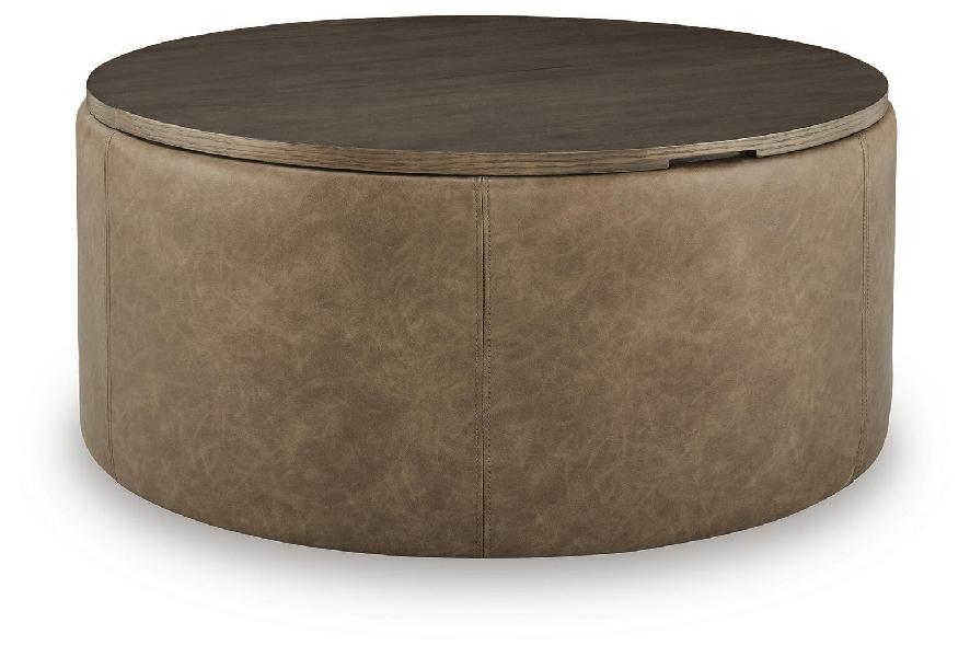 Image of Bethanstone - Storage Ottoman - Warm Brown