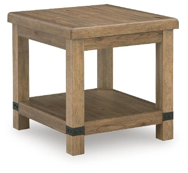 Image of Ridgester - Rectangular End Table - Light Brown