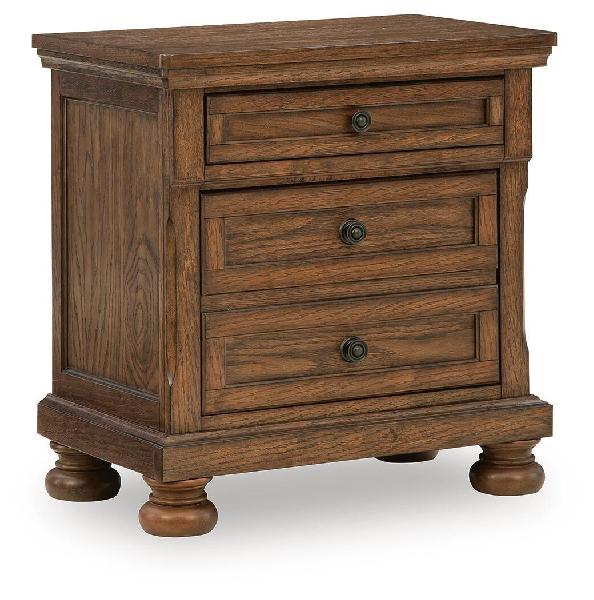 Image of Zackaryn - Two Drawer Night Stand - Warm Brown