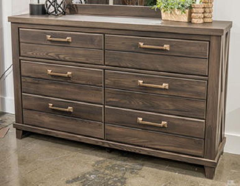 Image of Vonitta Bay - Six Drawer Dresser - Dark Brown