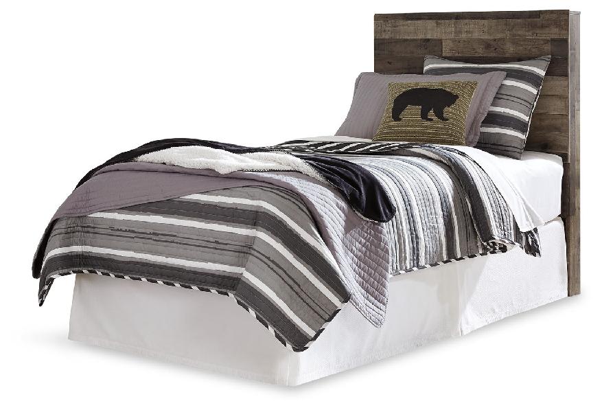 Image of Derekson - Twin Panel Headboard - Multi Gray