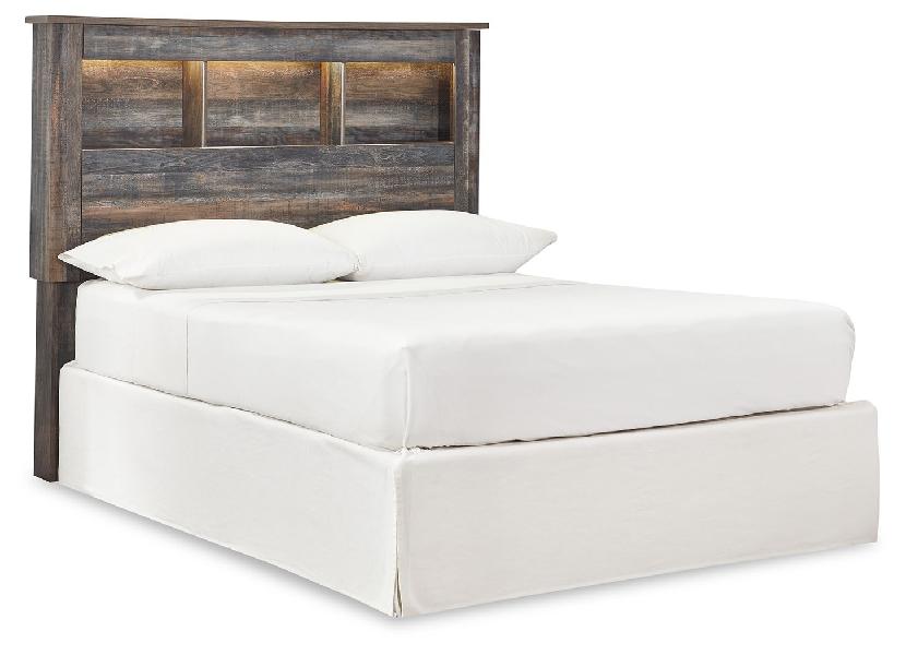 Image of Drystan - Full Bookcase Headboard - Brown / Beige