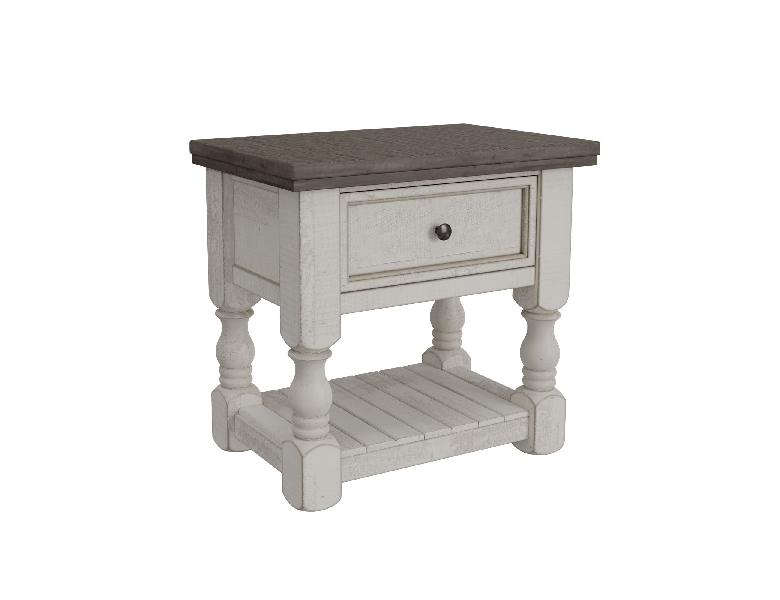 Image of Stone - Nightstand - Antiqued Ivory / Weathered Gray