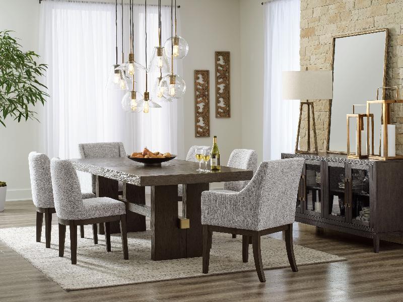 Image of Burkhaus - 10 Pc. - Dining Room Extension Table, 6 Side Chairs, 2 Arm Chairs, Server - Dark Brown