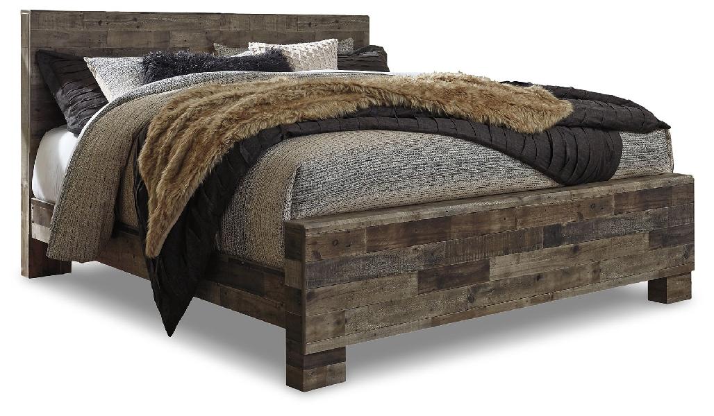 Image of Derekson - King Panel Bed - Multi Gray