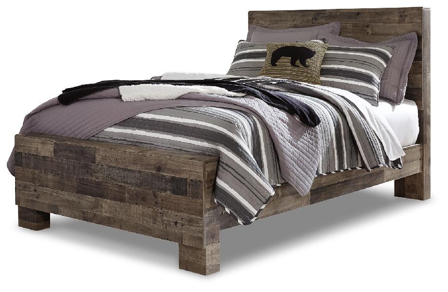 Image of Derekson - Full Panel Bed - Multi Gray