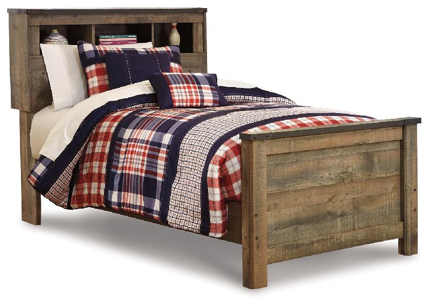 Image of Trinell - Twin Bookcase Bed - Brown