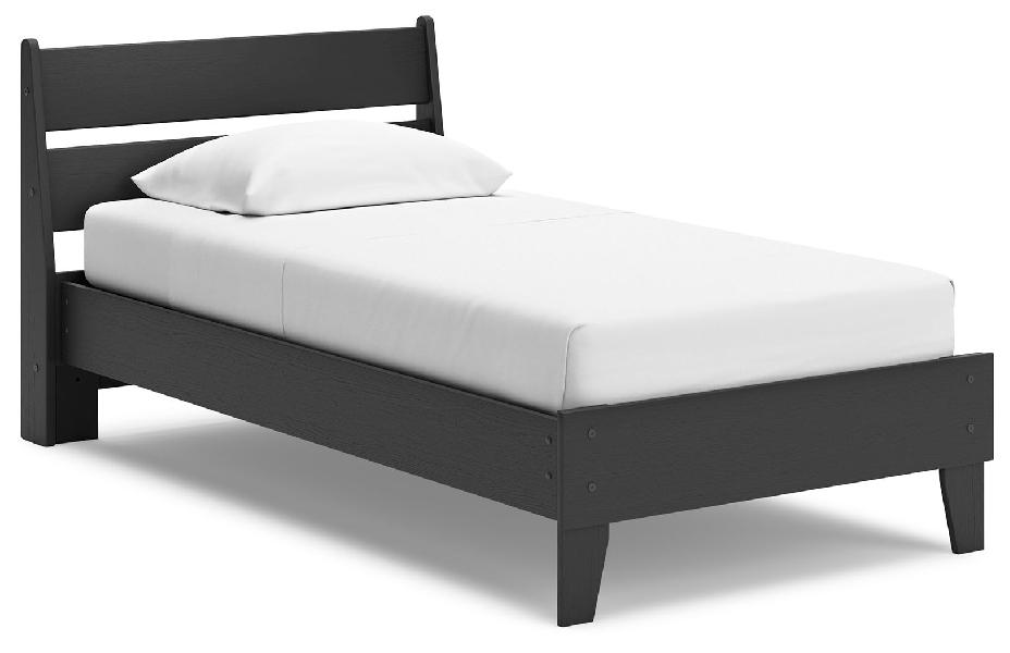 Image of Socalle - Twin Panel Platform Bed - Black