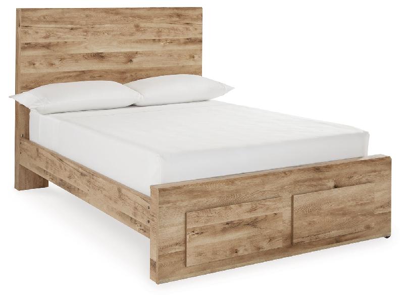 Image of Hyanna - Full Panel Bed With Storage Footboard - Tan