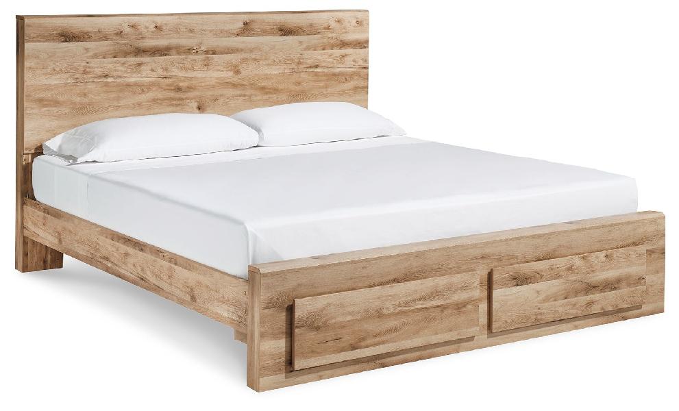 Image of Hyanna - King Panel Bed With Footboard Storage - Tan