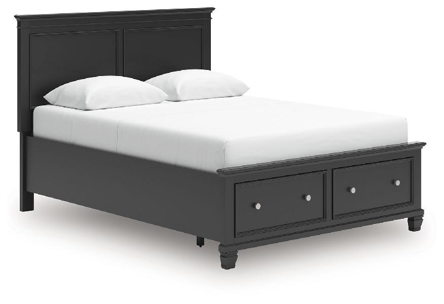 Image of Lanolee - Queen Panel Storage Bed - Black