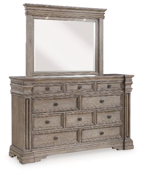 Image of Blairhurst - Dresser And Mirror - Light Grayish Brown