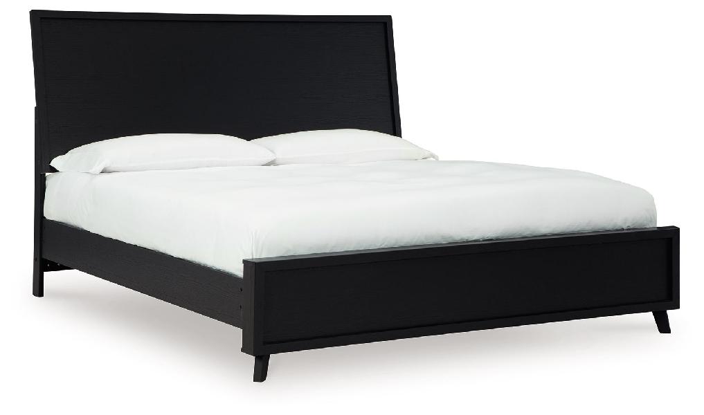 Image of Danziar - King Panel Bed - Black