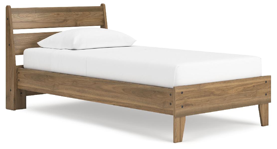 Image of Deanlow - Twin Platform Panel Bed - Honey