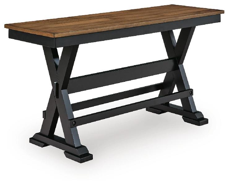 Image of Wildenauer - Large Counter Dining Room Bench - Brown / Black