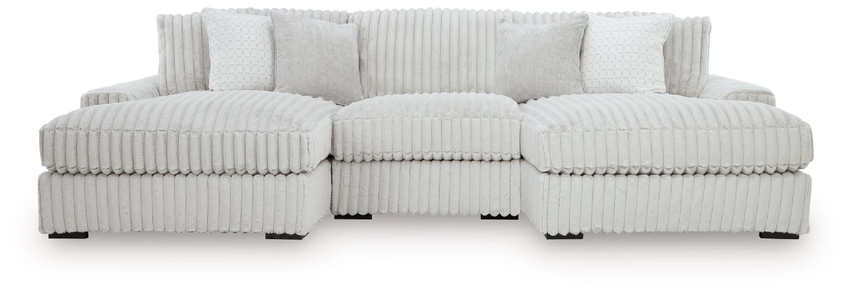 Image of Stupendous - 3-Piece Sectional With Double Chaise - Alloy