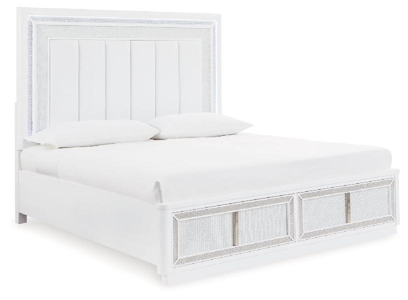 Image of Chalanna - California King Upholstered Storage Bed - White