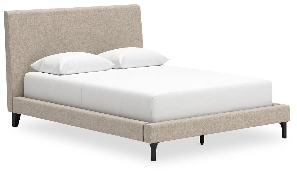 Image of Cielden - Queen Upholstered Bed with Roll Slats - Soft Gray