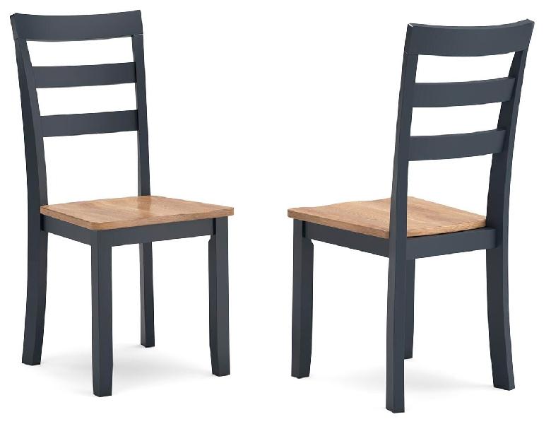 Image of Gesthaven - Dining Room Side Chair (Set of 2) - Natural / Blue