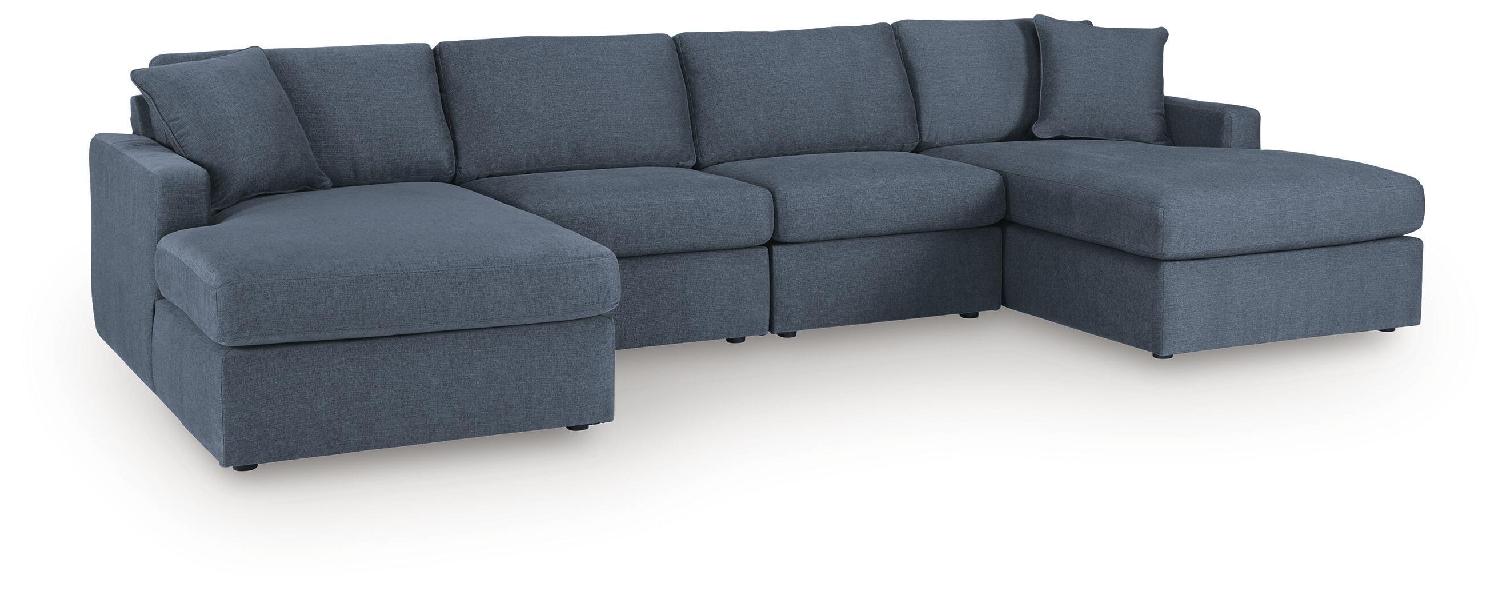 Image of Modmax - 4-Piece Sectional  With Laf And Raf Corner Chaises - Ink