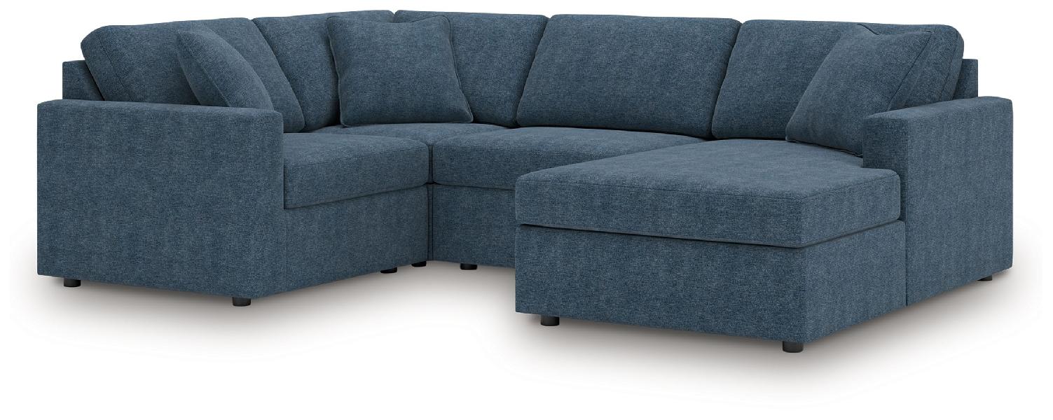 Image of Modmax - 4-Piece Sectional With Raf Corner Chaise, With Laf Corner Chair - Ink