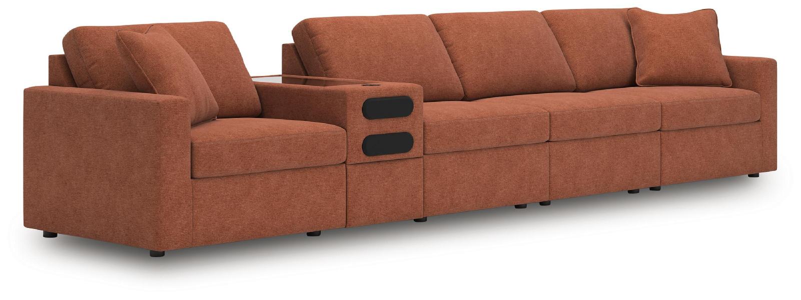 Image of Modmax - 5-Piece Sectional With Audio Console - Spice