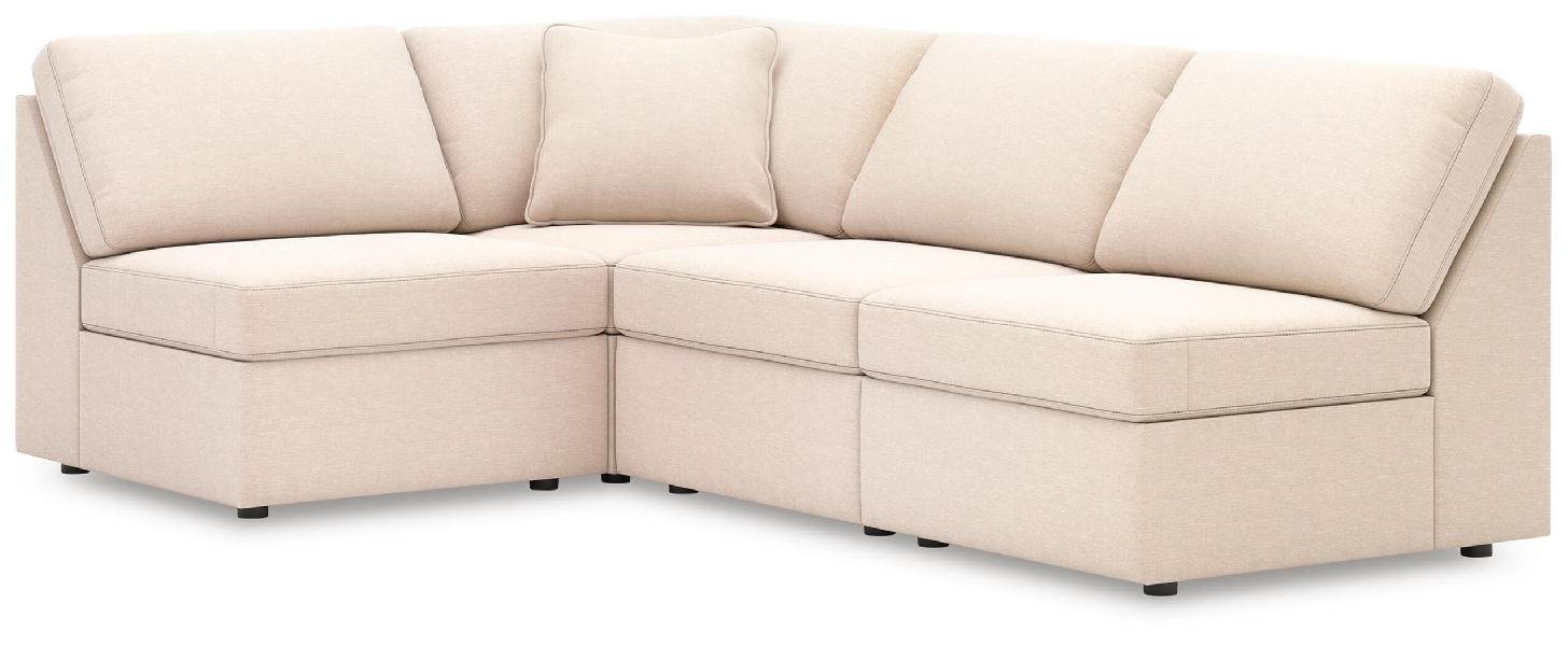 Image of Modmax - 4-Piece Sectional With 3 Armless Chairs - Oyster