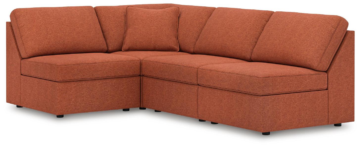 Image of Modmax - 4-Piece Sectional With 3 Armless Chairs - Spice