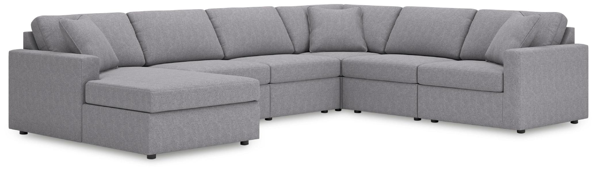 Image of Modmax - 6-Piece Sectional With Laf Corner Chaise - Granite